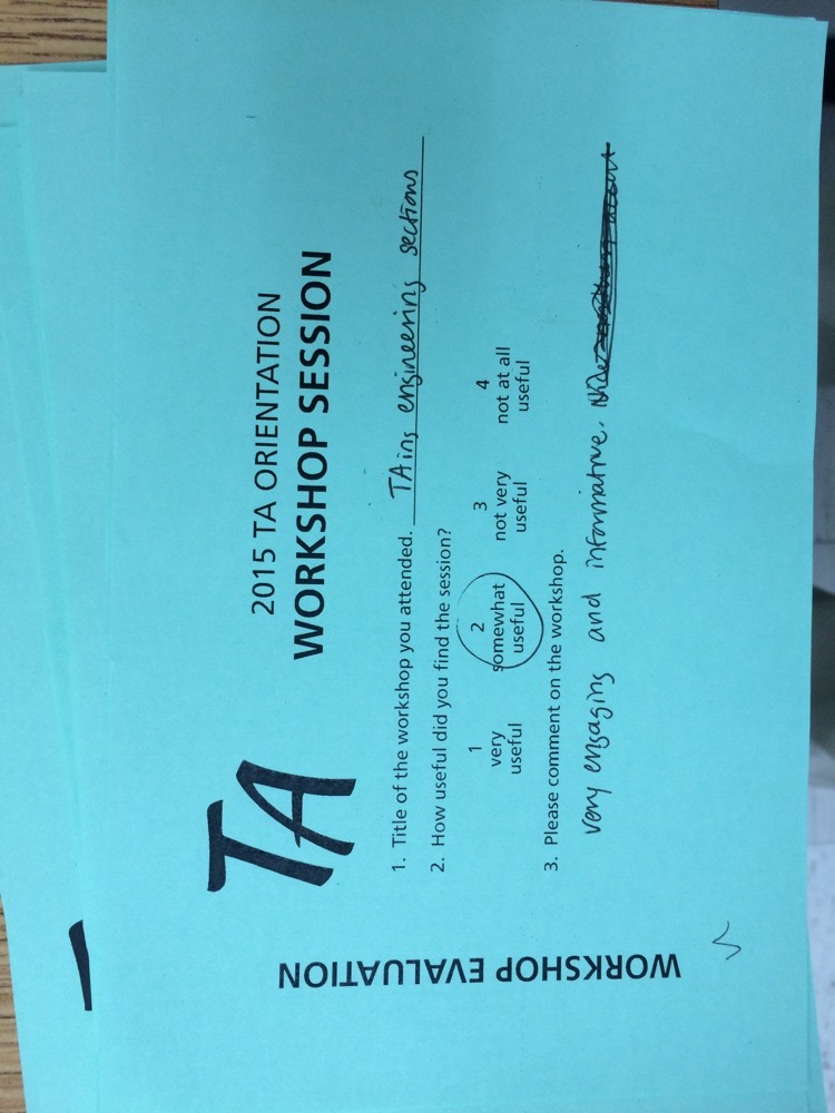 TA Orientation feedback 2017-16